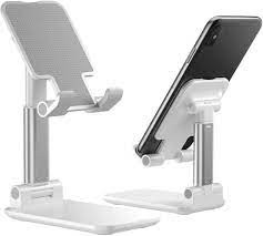 Phone & Tablet Stand- Foldable Portable Desktop Stand Adjustable Height and Angle Phone Holder for Desk
